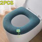 2PCS Winter Warm Toilet Seat Cover - Fluffy Universal Pad, Thick Bathroom Cushion for O/U-Shaped Toilet, Easy Install & Washable