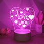3D I Love You LED Night Light