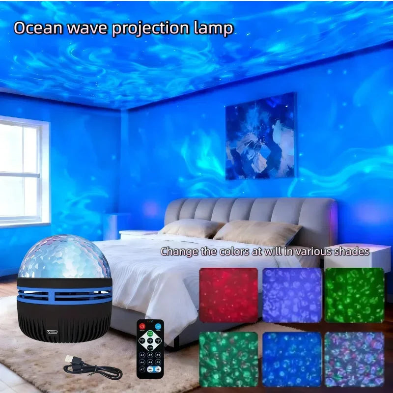 LED Ocean Wave Star Projector - 7-Color Galaxy
