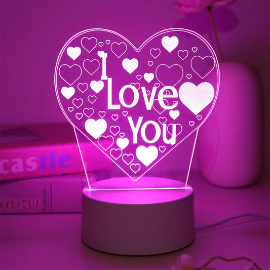 3D I Love You LED Night Light