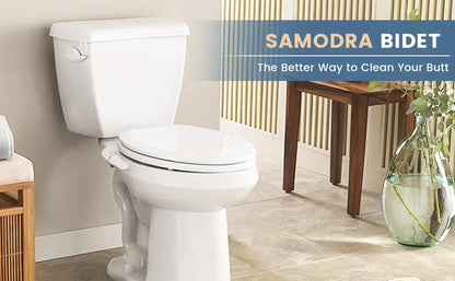 Attacco bidet ultra sottile SAMODRA per sedile WC - Doppio ugello, pressione dell'acqua regolabile, spruzzatore non elettrico