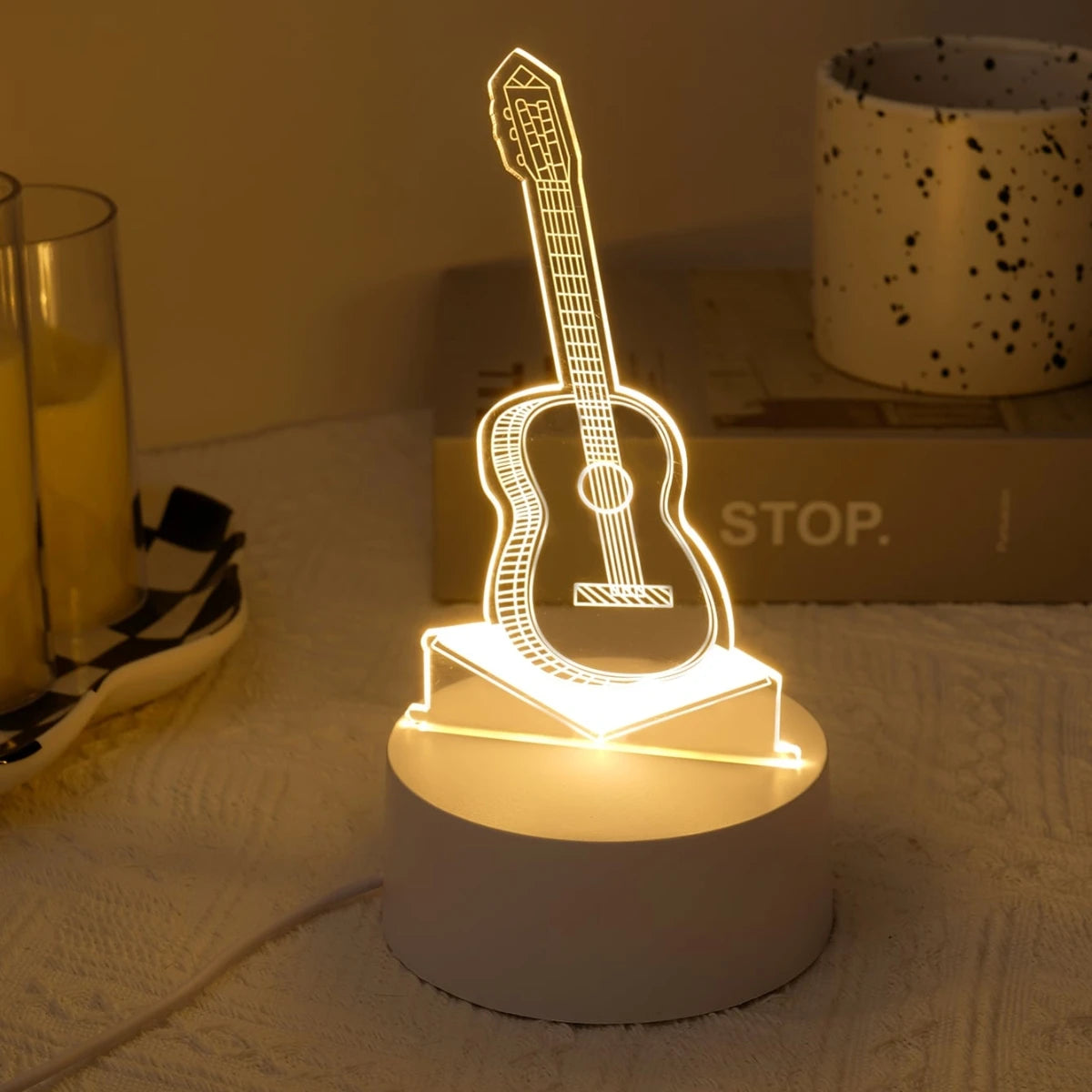 Unique 3D Guitar LED Night Light