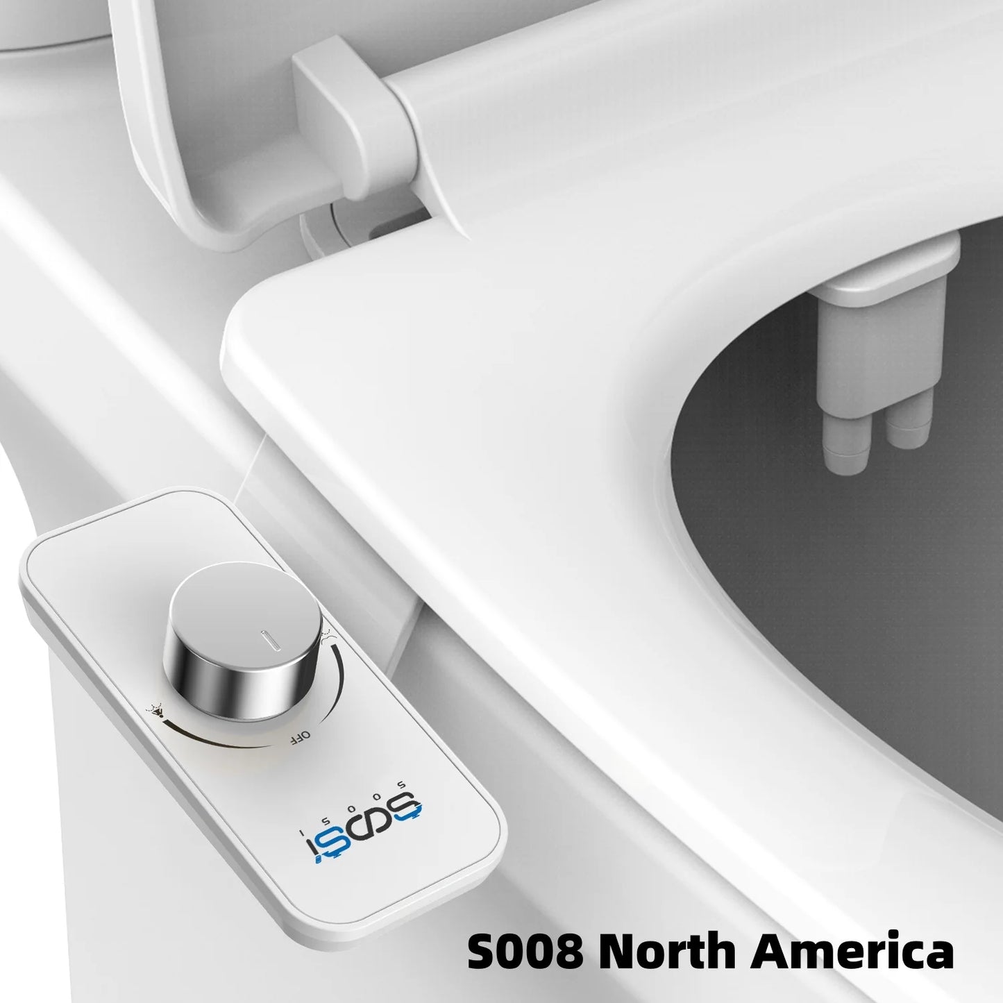 Sedile per WC con bidet non elettrico con controllo della pressione, ugelli doppi autopulenti retrattili per lavaggio frontale e posteriore