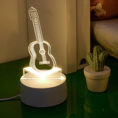 Unique 3D Guitar LED Night Light