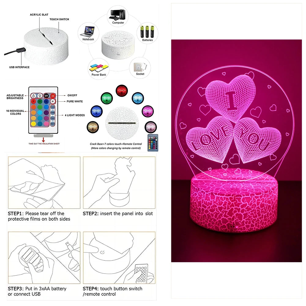 HeartGlow Night Light