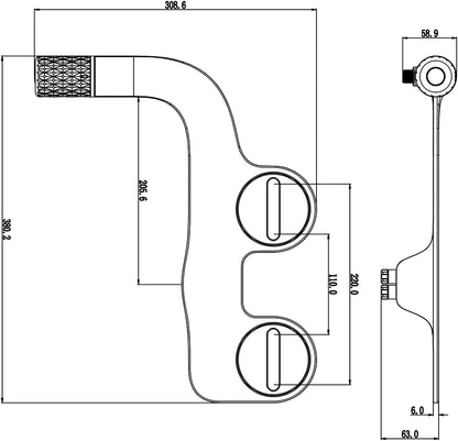 Bidet a pressione regolabile