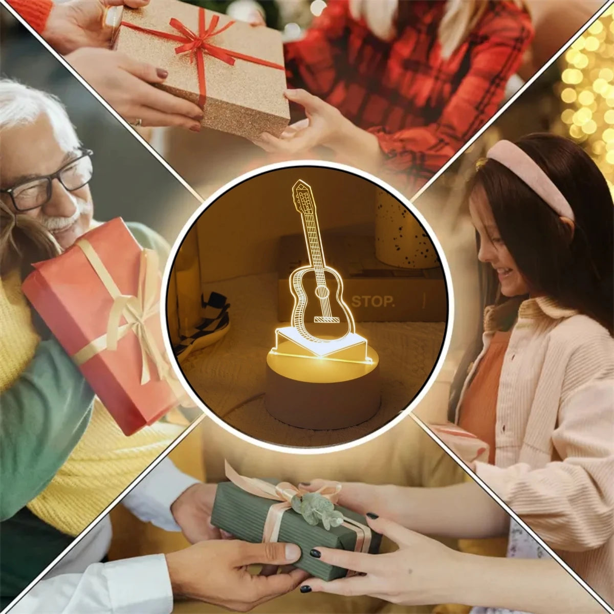 Unique 3D Guitar LED Night Light