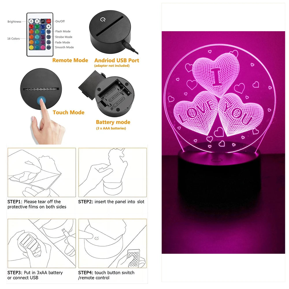 HeartGlow Night Light