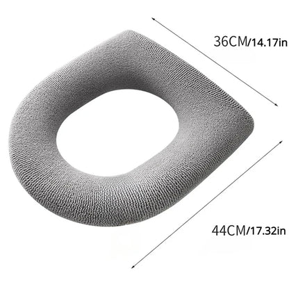 2PCS Winter Warm Toilet Seat Cover - Fluffy Universal Pad, Thick Bathroom Cushion for O/U-Shaped Toilet, Easy Install & Washable
