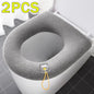 2PCS Winter Warm Toilet Seat Cover - Fluffy Universal Pad, Thick Bathroom Cushion for O/U-Shaped Toilet, Easy Install & Washable