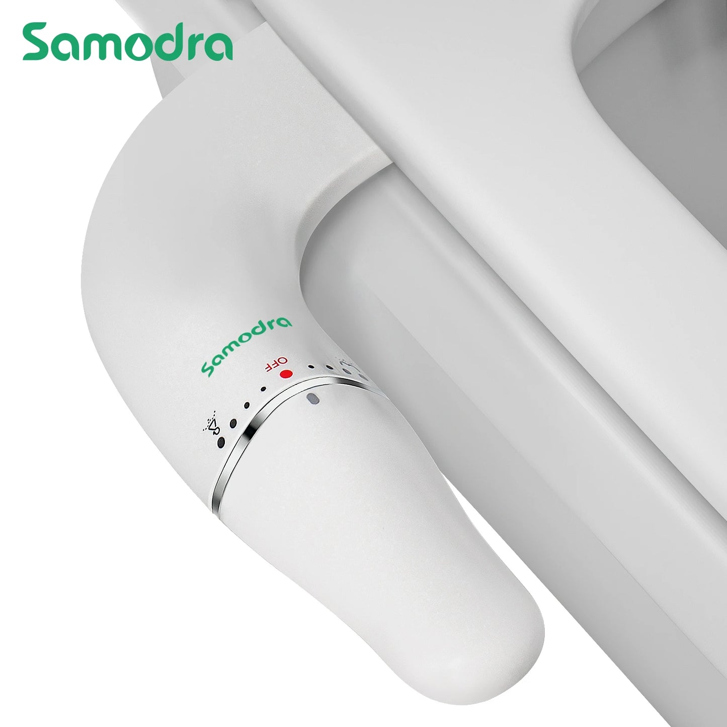 Attacco bidet ultra sottile SAMODRA per sedile WC - Doppio ugello, pressione dell'acqua regolabile, spruzzatore non elettrico