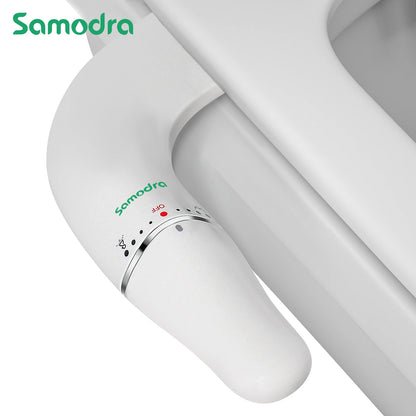 Attacco bidet ultra sottile SAMODRA per sedile WC - Doppio ugello, pressione dell'acqua regolabile, spruzzatore non elettrico