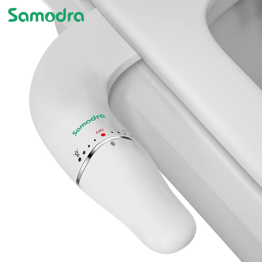 Attacco bidet ultra sottile SAMODRA per sedile WC - Doppio ugello, pressione dell'acqua regolabile, spruzzatore non elettrico